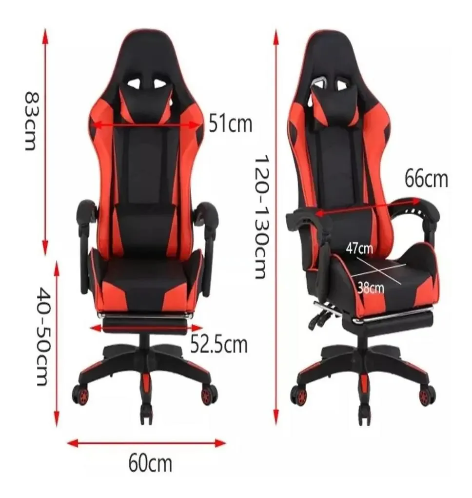 Cadeira Gamer Fire Free Ergonomica Reclinavel Preta Vermelha