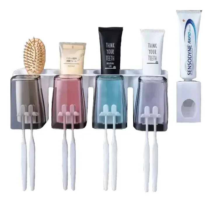 Suporte para escova de dentes, pasta de dentes, banheiro, organizador de parede