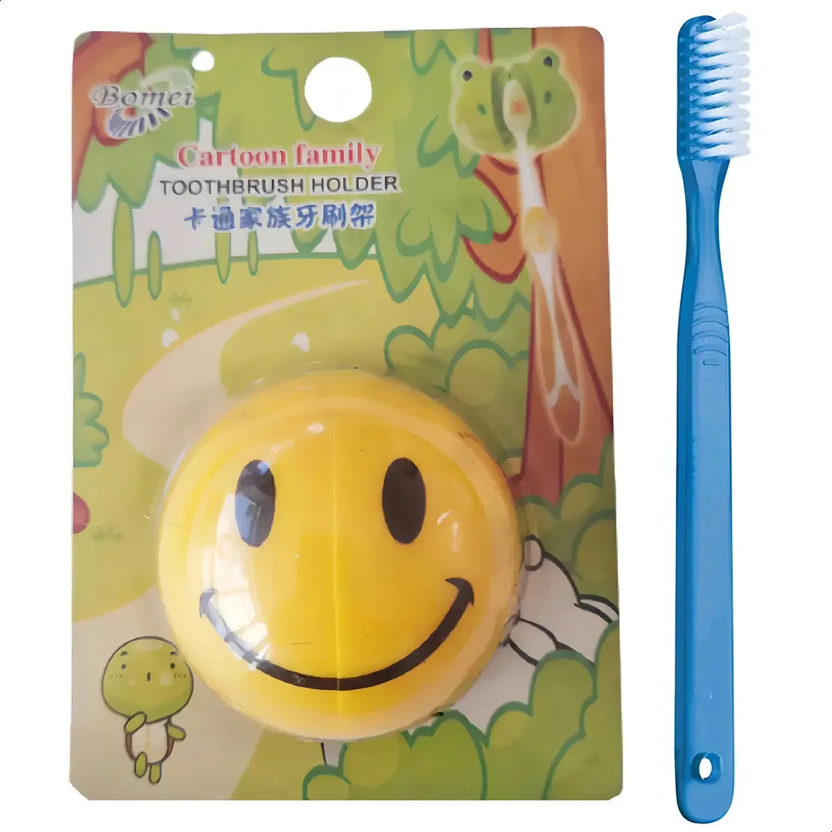 Suporte de escova de dentes infantil amarelo com sopro