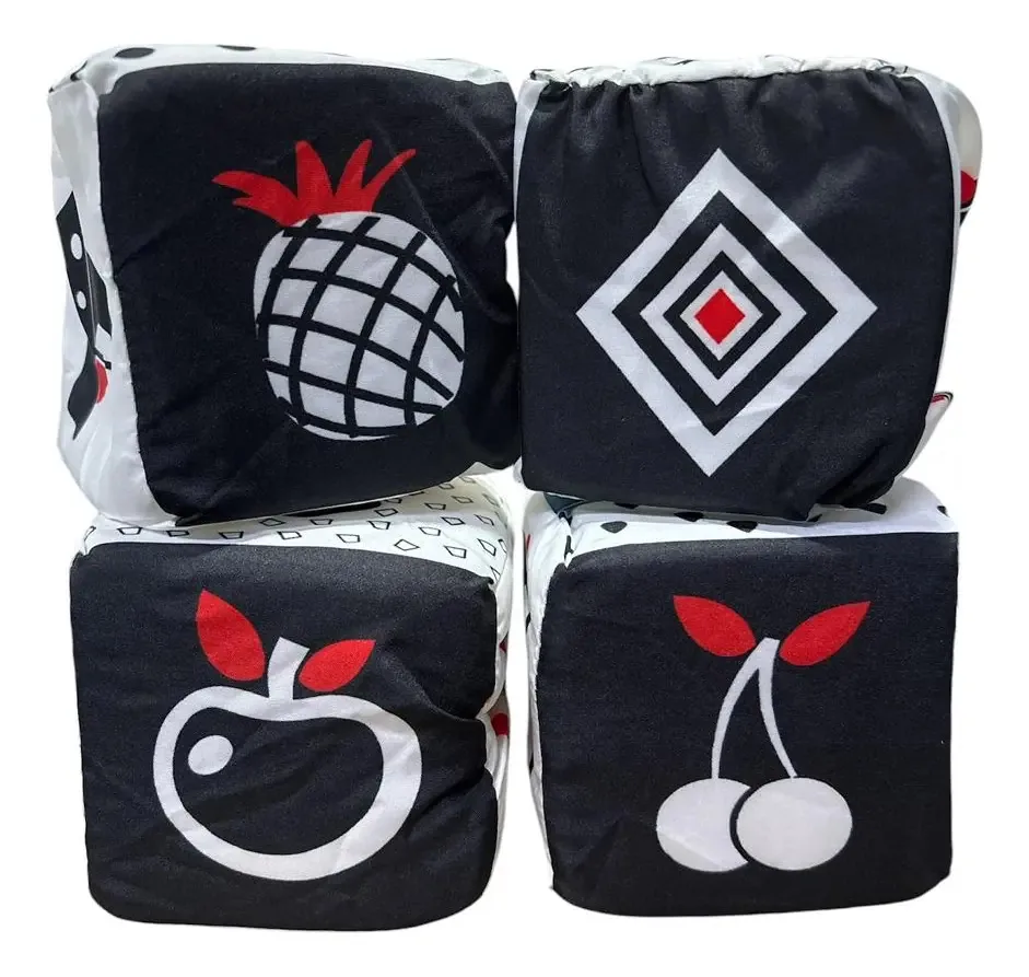 Baby Development Cubes Motricity Tecido Cor Preto