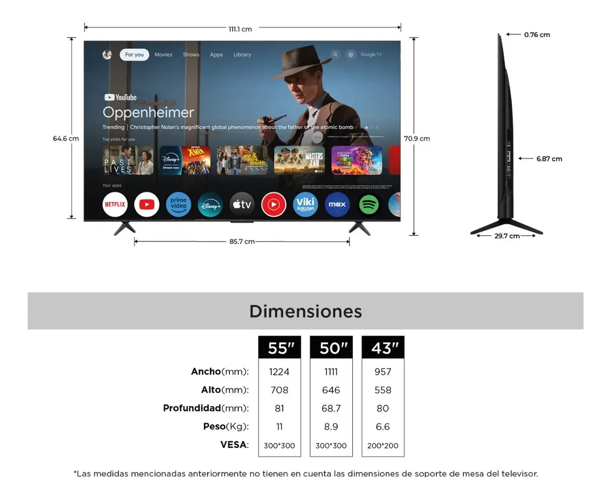 TV QLED Tcl 50 C69b 4K uhd
