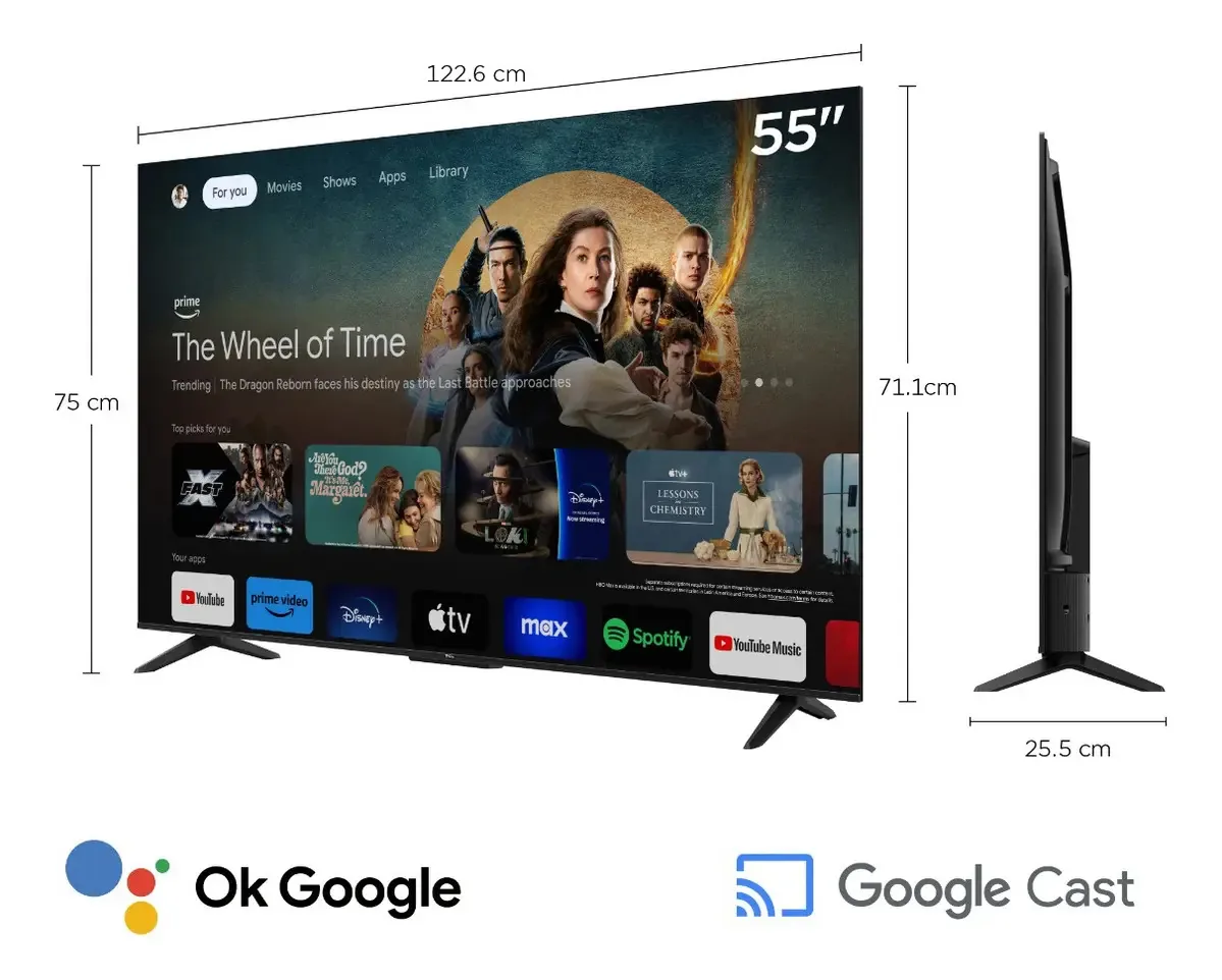 TV LED Tcl 55 4K UHD 55p6k