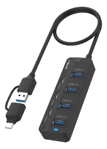 Hub USB Ulink UL-HUBAC730 preto