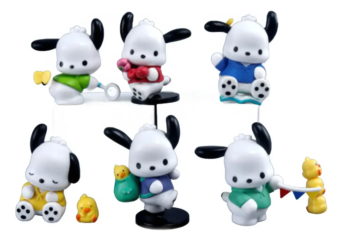 Conjunto de 6 bonecos colecionáveis de Pochacco Fried