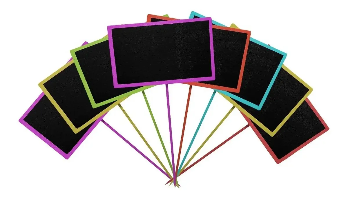 Conjunto de quadros brancos de madeira X8 com suporte de cores variadas de 15x9cm