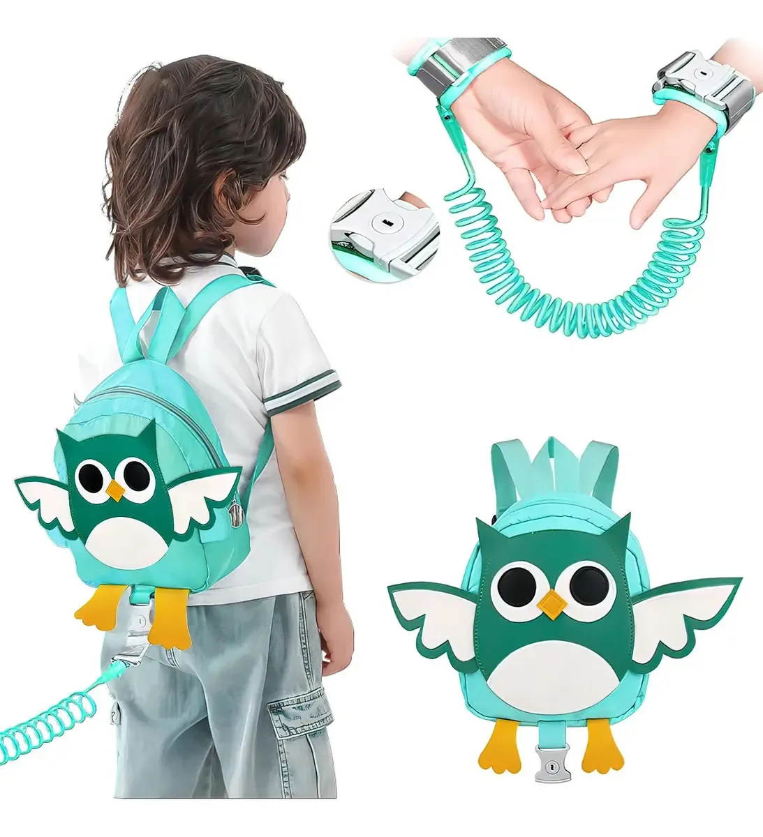 Pulseira Safety Boy Girl - 2,5 m. Mochila antiperda de cordão para meninos e meninas, alça antifurto ajustável confortável, mochila de corda antiperda para meninos e meninas com fecho de segurança,...