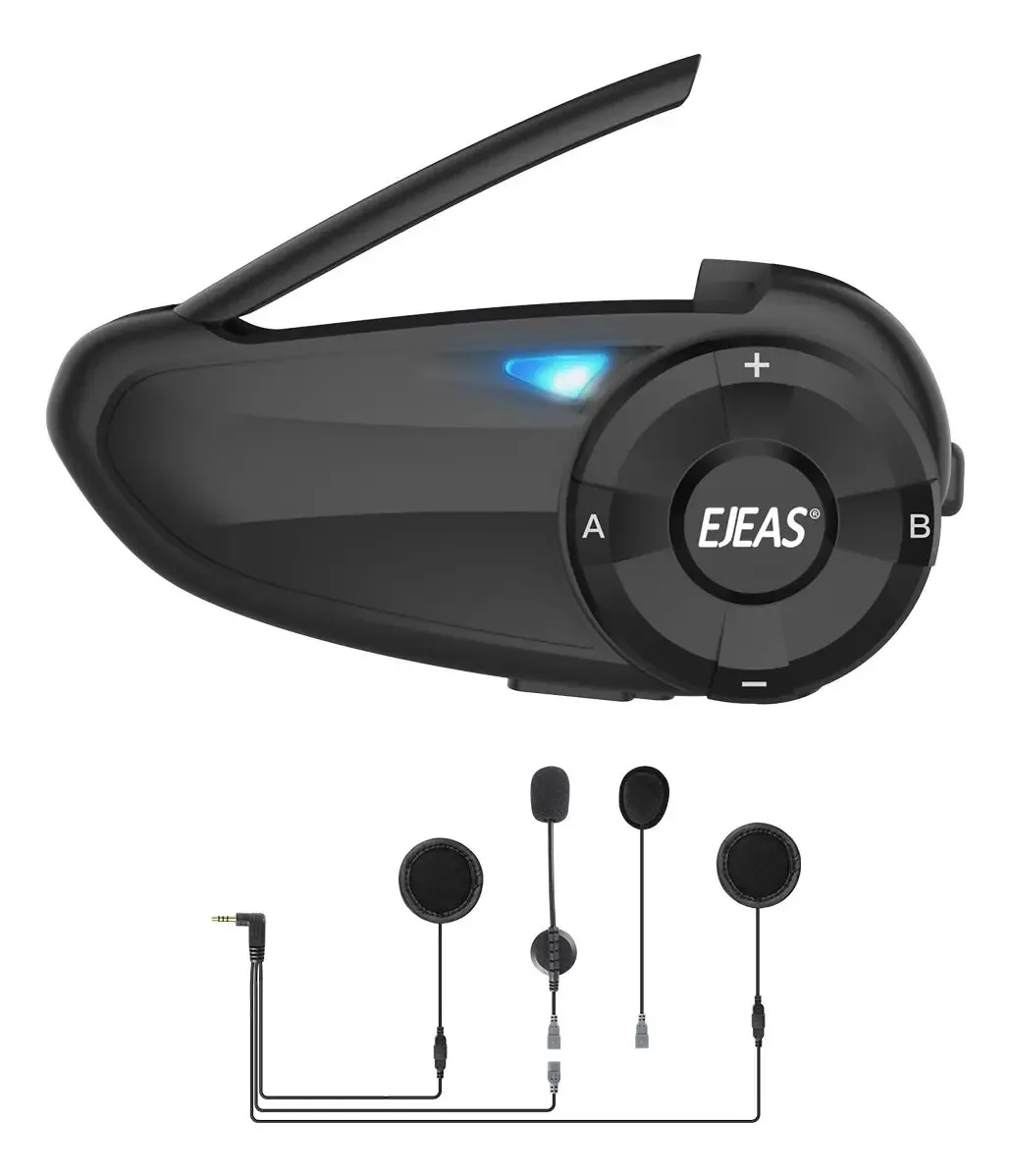 Capacete De Motocicleta Ejeas Q7 Fones De Ouvido Intercomunicadores Bluetooth 5.0, 7 Pilotos, Fm, Ip67, Gps, Redução De Ruído Cvc (1 Pc)