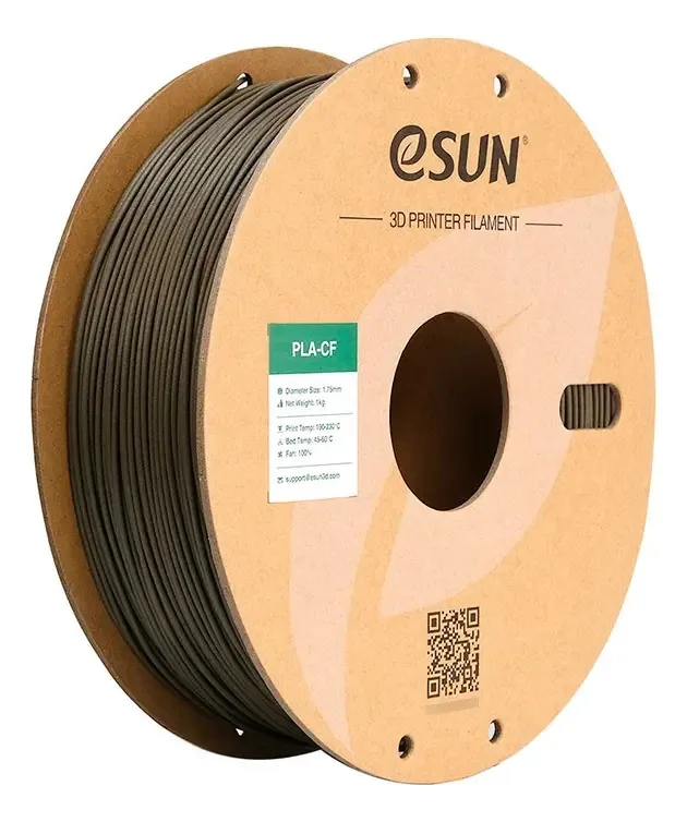 Filamento Esun PLA Fibra de Carbono 1.75mm 1kg Marrom Impressão 3D