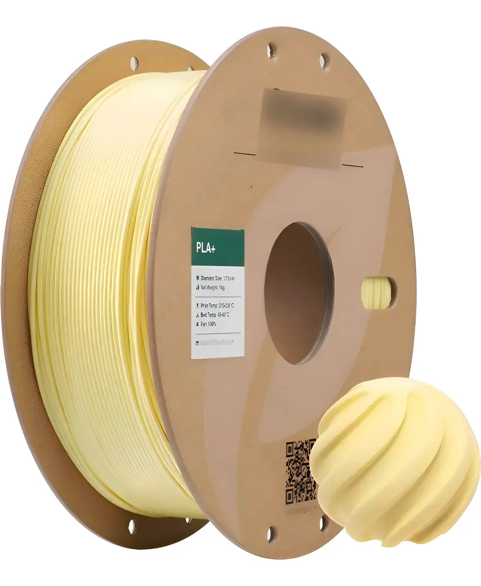 Filamento Esun PLA+ 1,75 mm Amarelo Amêndoa 1kg Impressão 3D