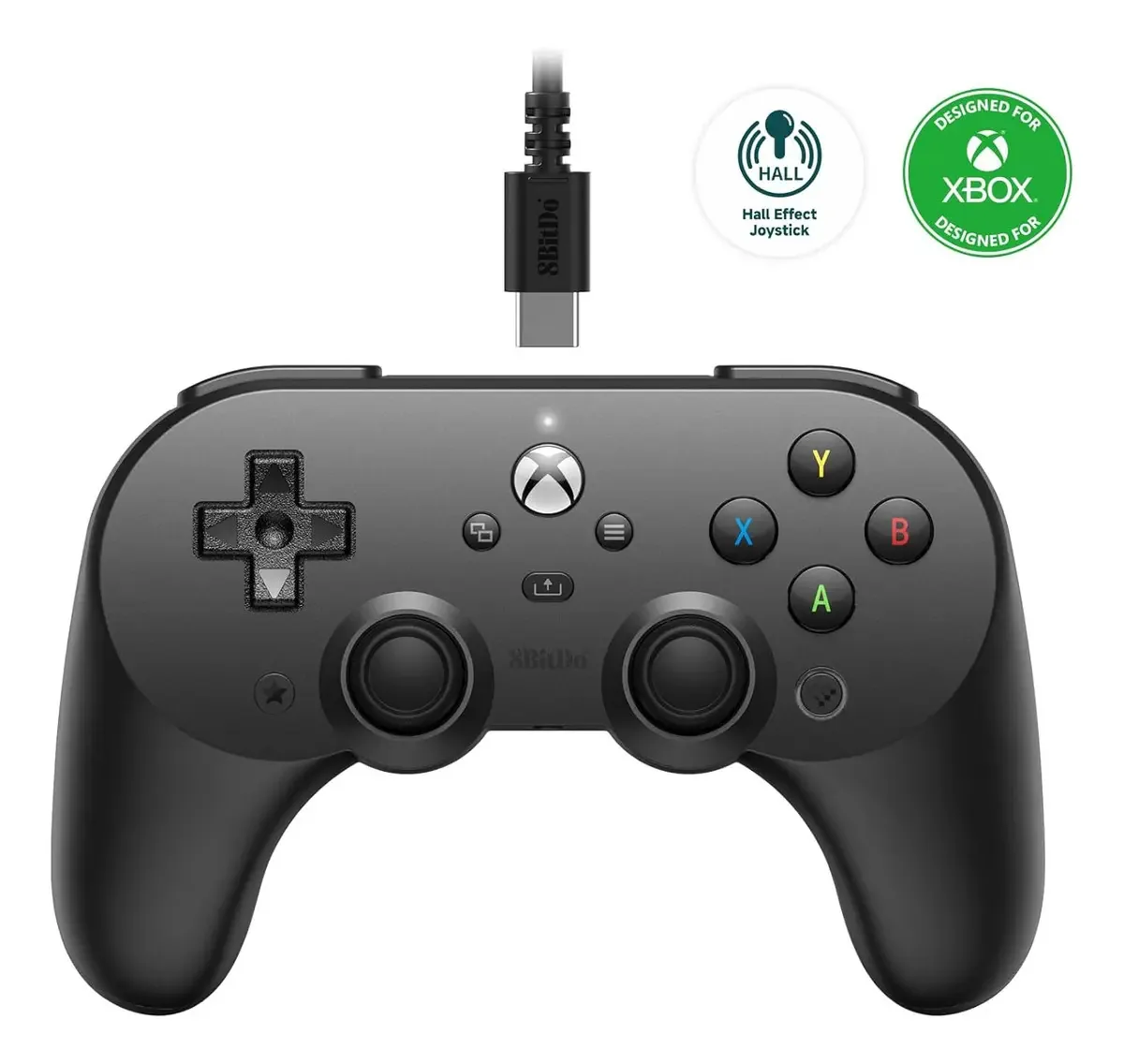 Controlador 8bitdo Pro 2 para Xbox USB Hall Effect Joystick preto Xbox One, série X|s Windows
