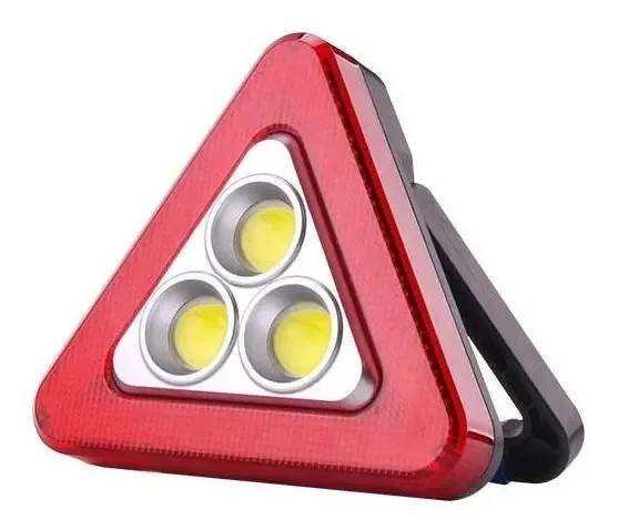 Lanterna recarregável Led Beacon Auto Triangle USB e solar