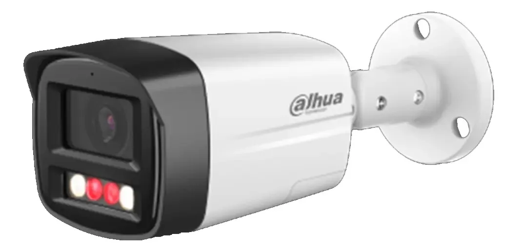 Alarme de sirene Dahua 2mp Full Hd com luz perimetral branca e câmera IP