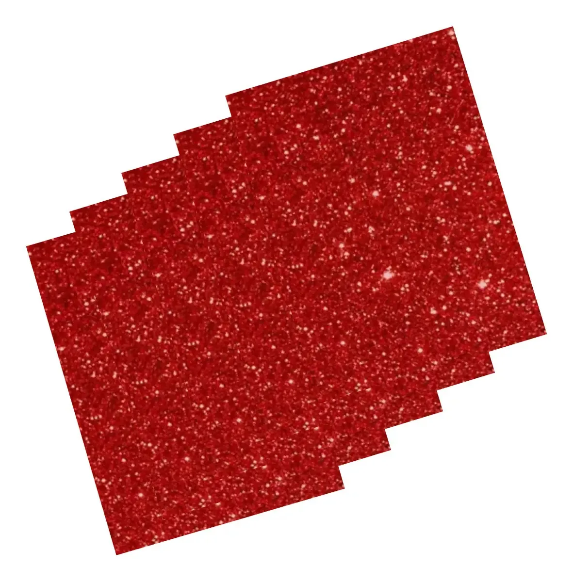 Pacote de 5 folhas de borracha Eva Glitter, 60 x 40 cm de espessura, 2 mm de espessura, vermelha