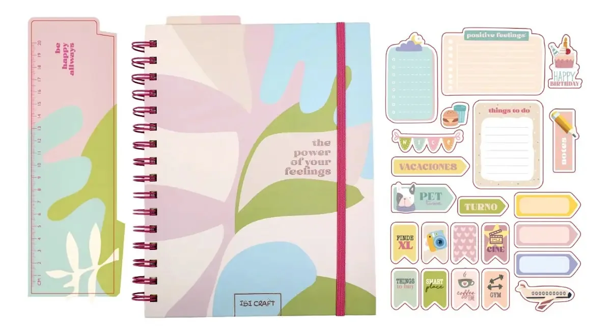 Caderno Pautado Ibi Craft - Papelaria Bonita Cor Água