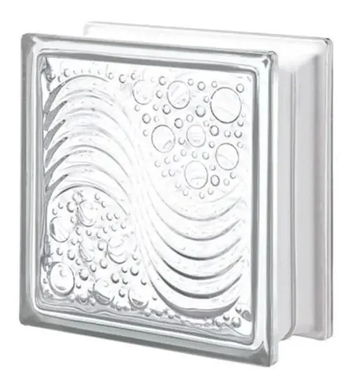 Fonte oceânica transparente Vitroblock de 19x19x8 centímetros