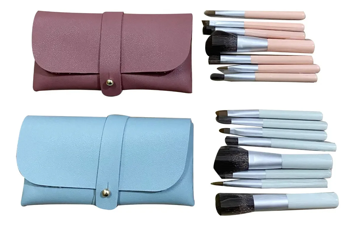 Conjunto De 8 Pincéis De Maquiagem Com Estojo