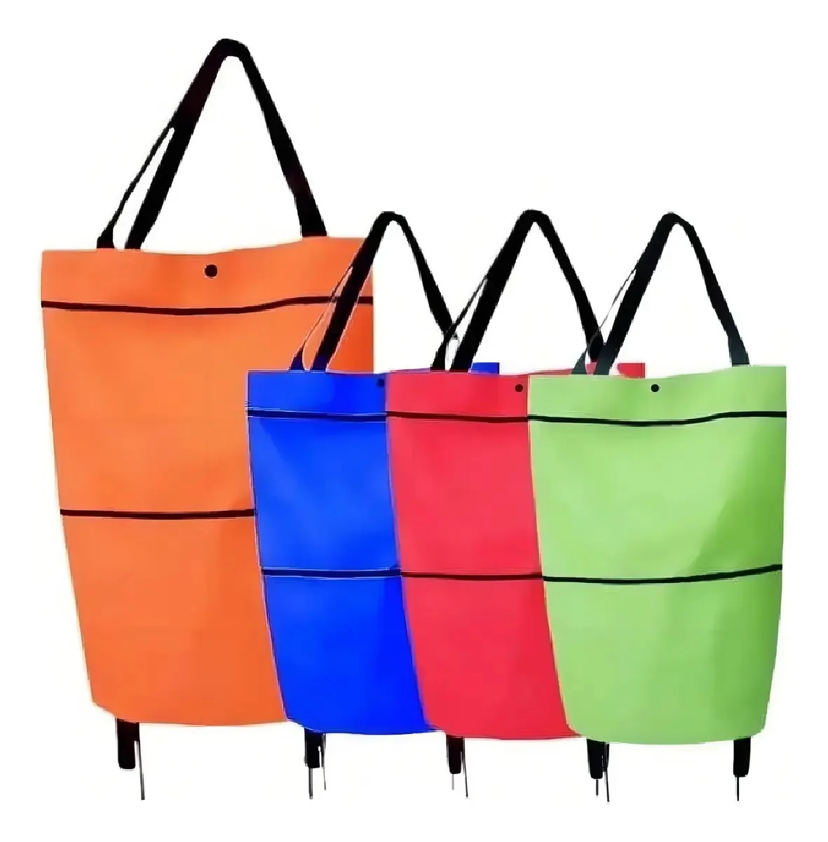 Carrinho de Compras Feira Dobrável Yeet Multicolor com Rodinhas Plastico