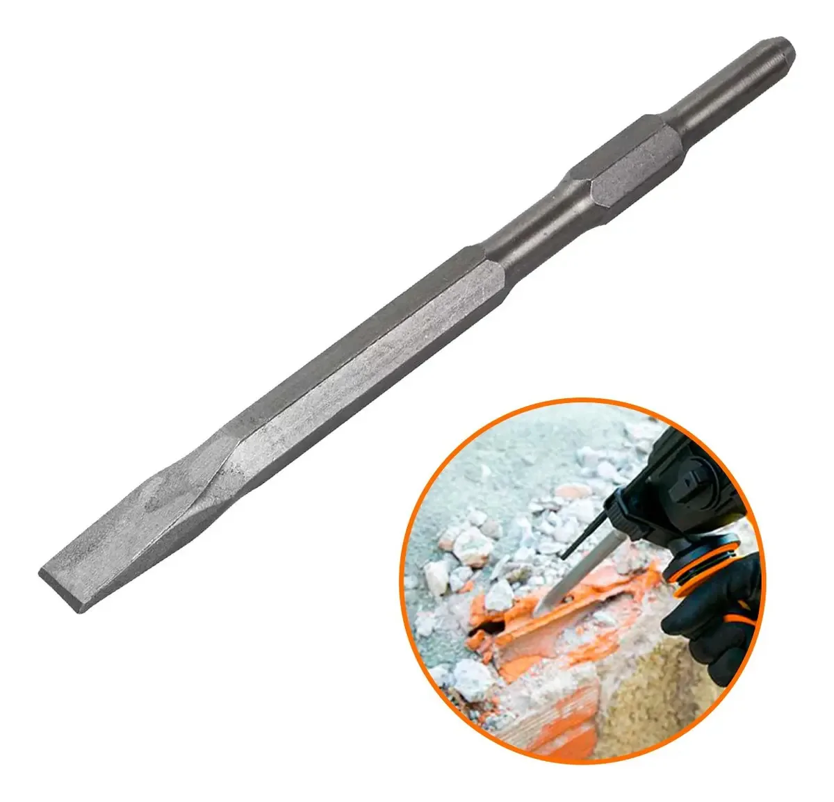 Talhadeira Ponteiro Martelete 280mm Encaixe Sextavado 17mm