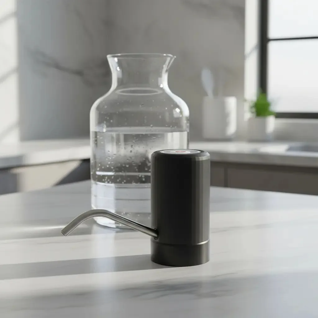 Dispensador de água automático portátil para garrafa de água USB preta