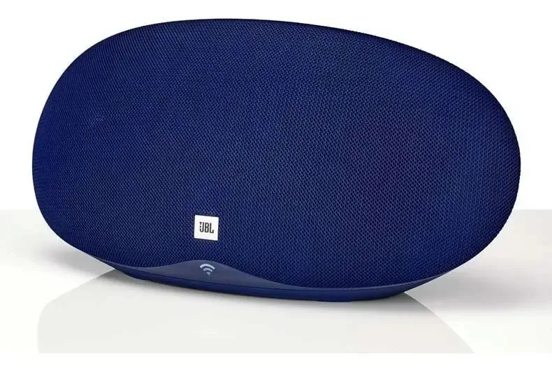 Alto-falante Bluetooth Jbl Playlist com cor azul do Google Assitant