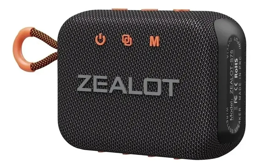 Caixa de Som Bluetooth Zealot S75 5.2 IPX6 Portátil Subwoofer 12h Preto