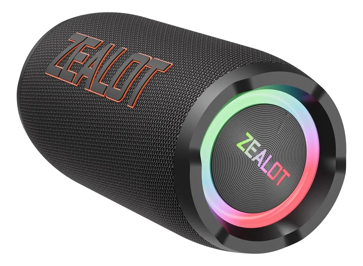Caixa De Som Bluetooth Zealot S76 50w Subwoofer Luz Rgb Hifi Preto