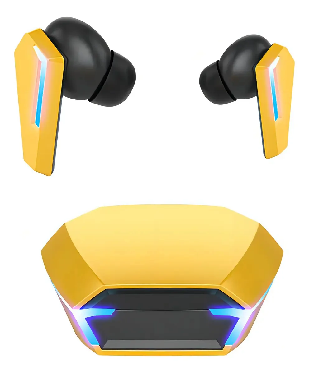 Fones de ouvido Blutothoth Gamer 5.1 Fones de ouvido amarelos impermeáveis