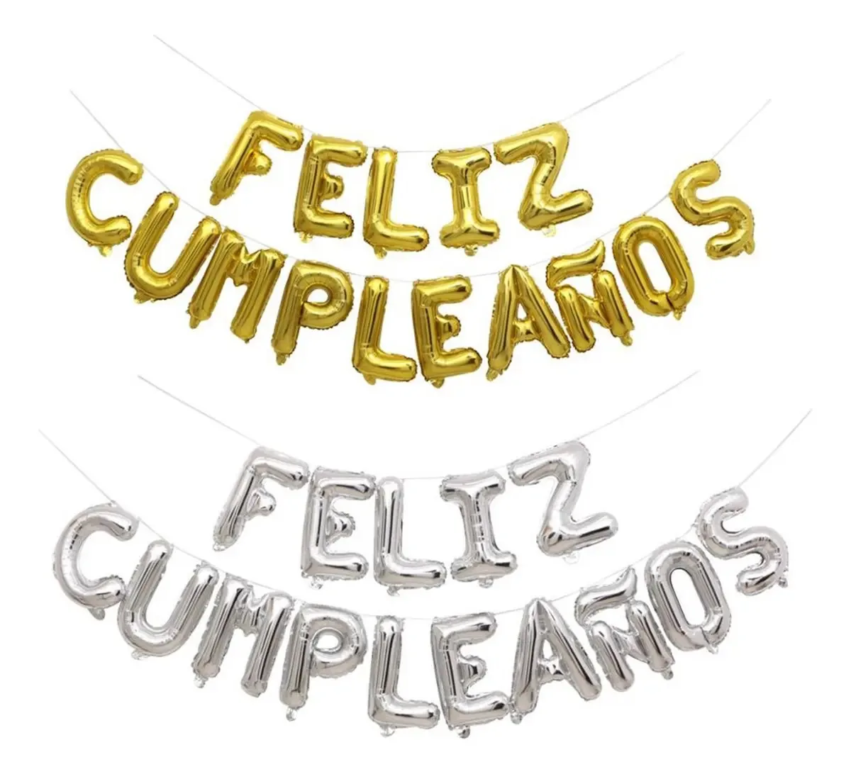 Enfeites de aniversário com balões de látex Awvuq, balões de feliz aniversário, balões numéricos dourados e prateados de 35 cm de feliz aniversário - 2 unidades
