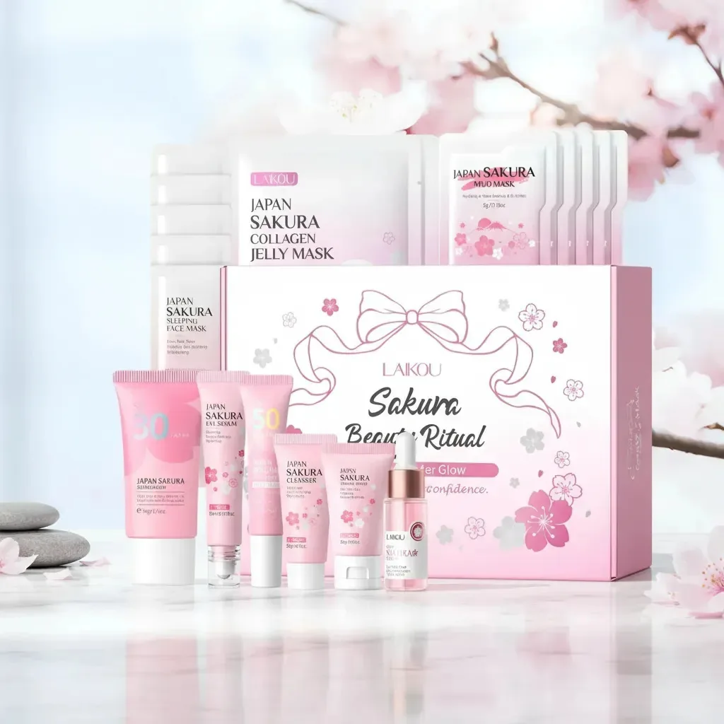 Kit de Cuidados Faciales Laikou Sakura 16 Peças