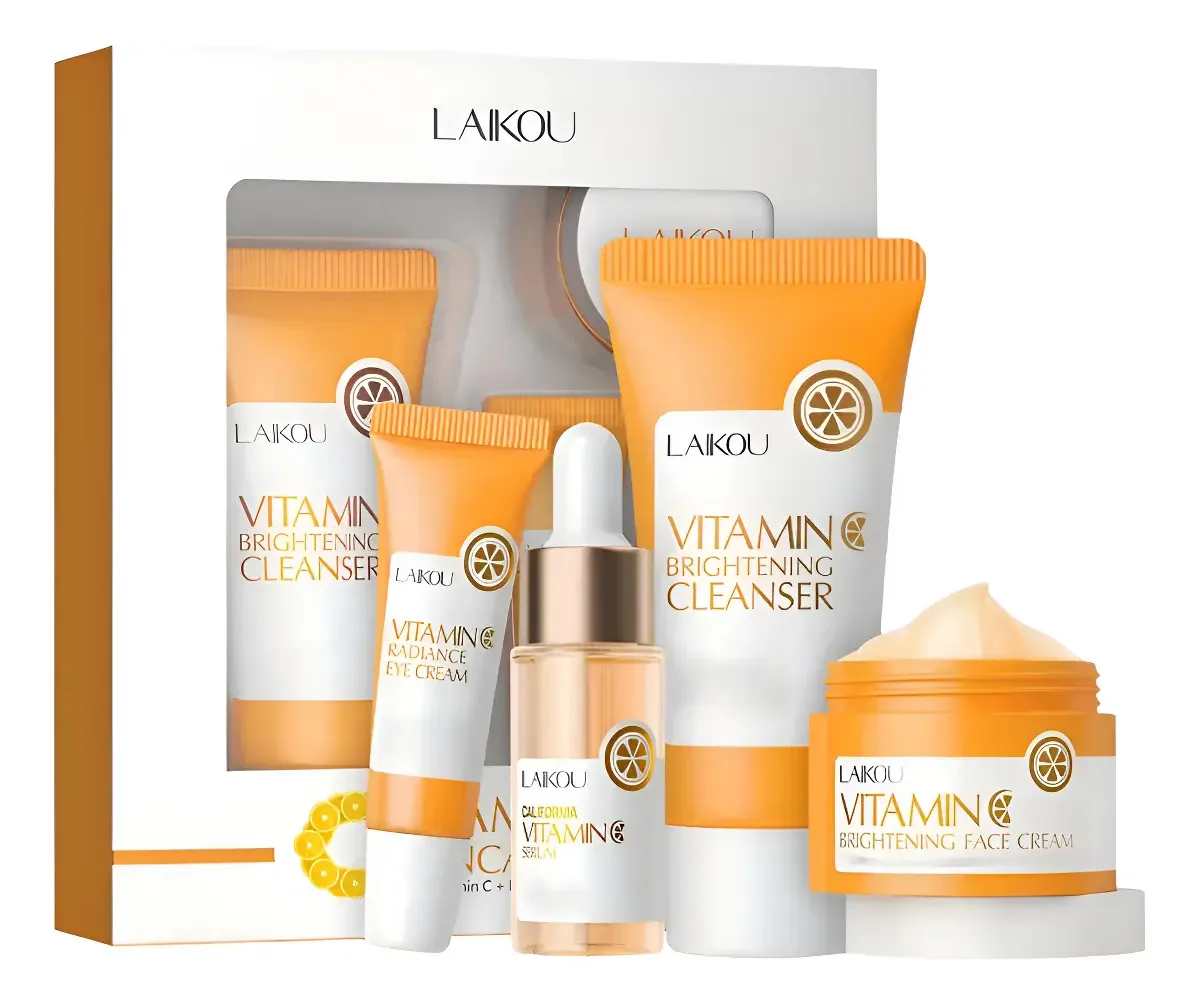 Kit de cuidados faciais hidratantes para acne com vitamina C e Ah