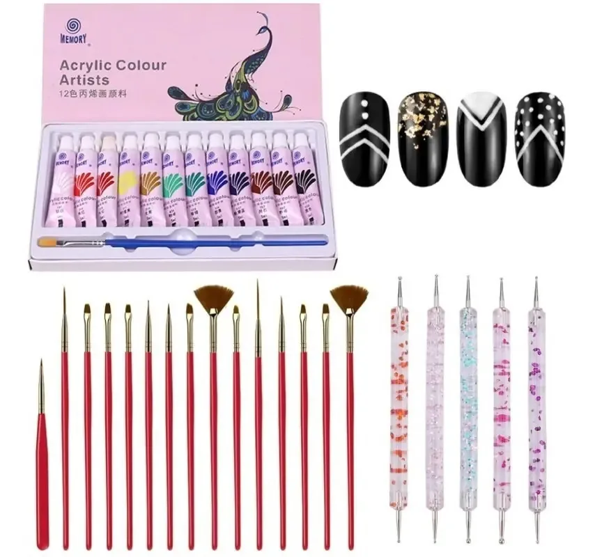 Pincéis Liner Freehand + Ponteiros + Tintas acrílicas