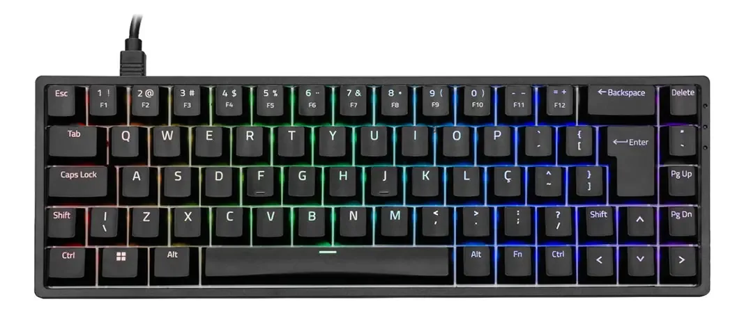 Teclado Mecanico Usb Gamer 3068s Switch Pink Akko Preto