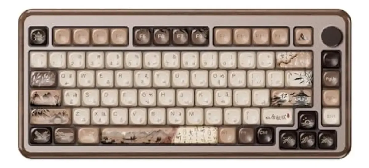 Teclado mecânico Akko Mu02 com estojo de madeira
