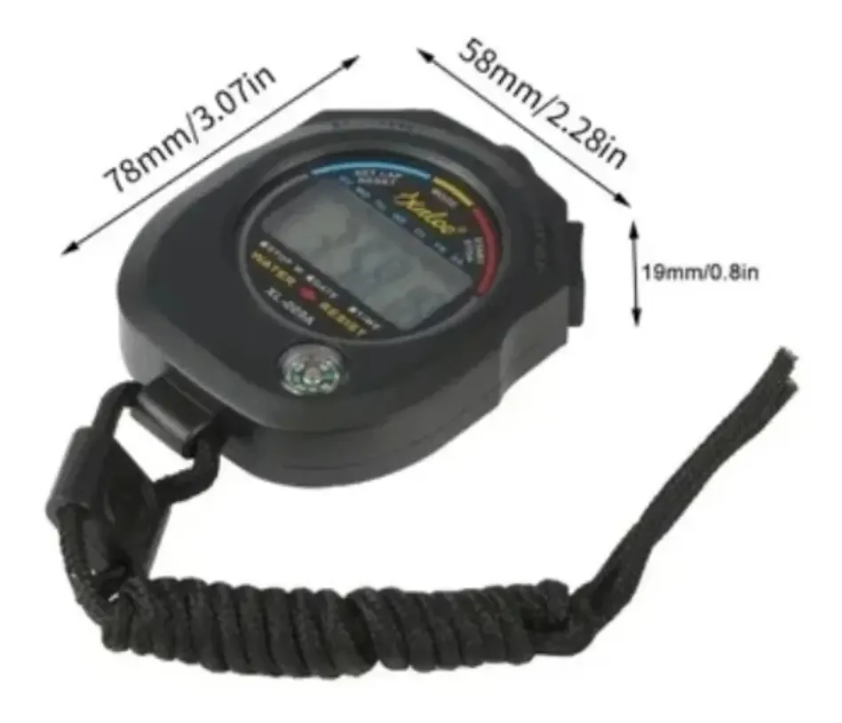 Cronômetro esportivo digital à prova d'água Compass Pro Black