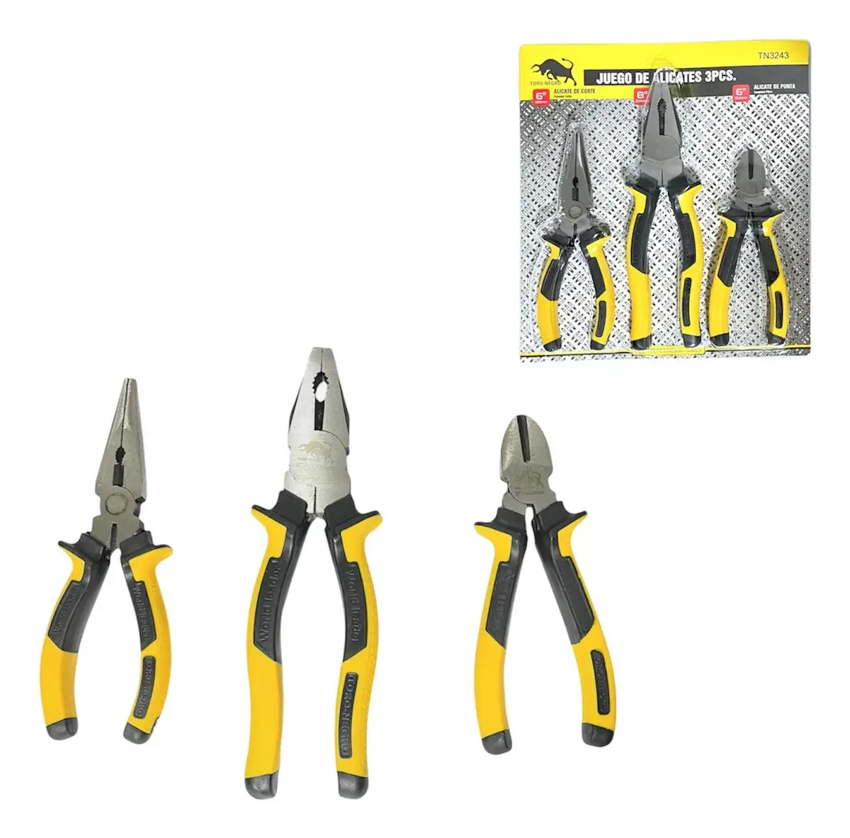 Conjunto de alicates Toro Black Mango Comfort de 3 unidades