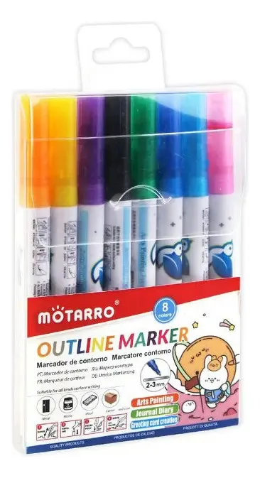 Marcadores acrílicos metálicos de 8 cores Crafts