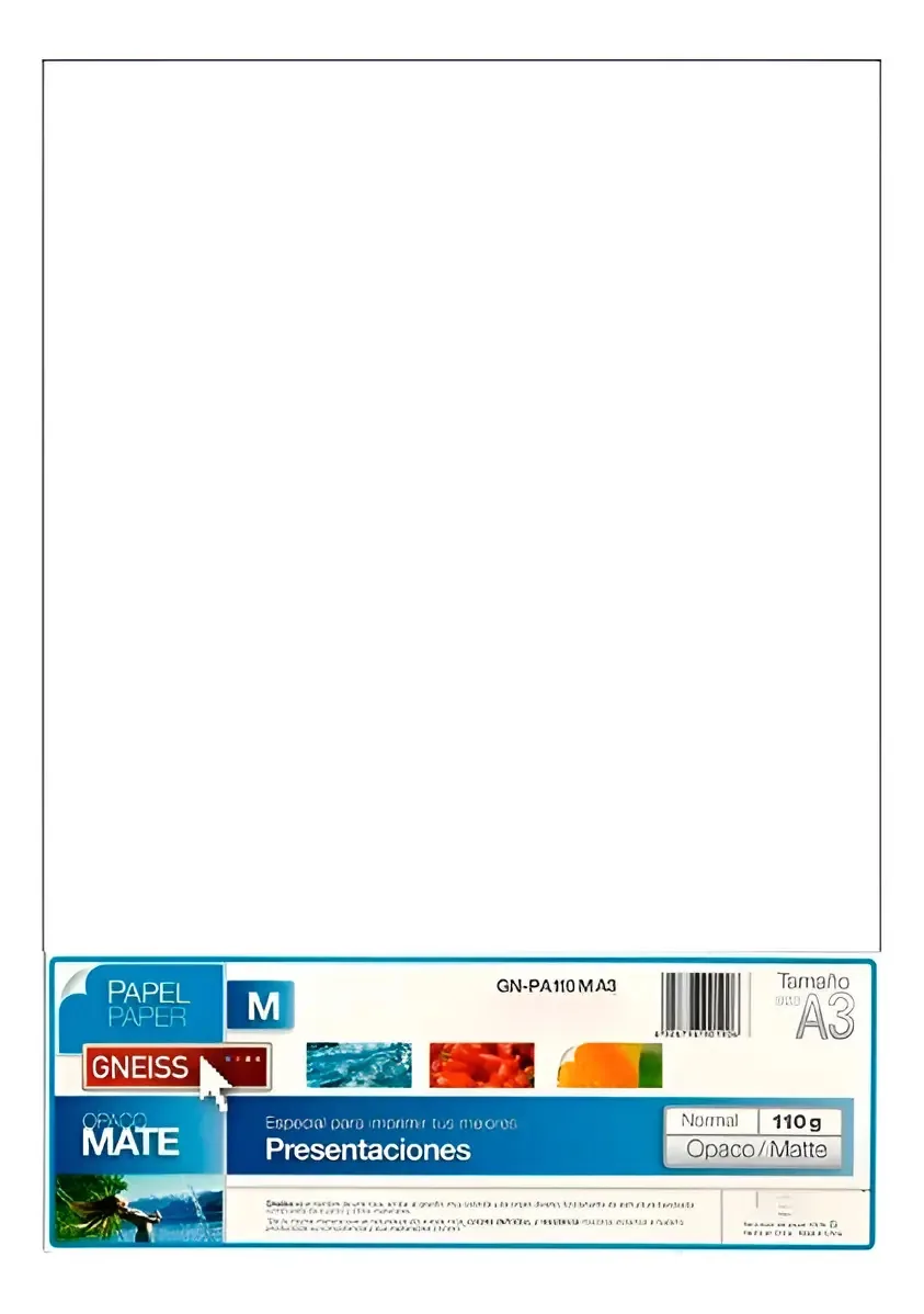 Papel fosco 110 grs 100 folhas A3