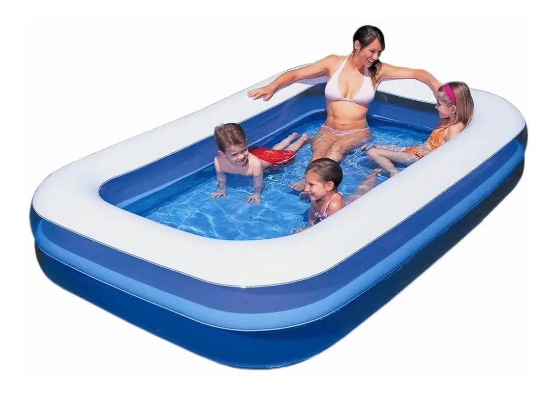 Grande piscina inflável familiar retangular 3.05mx1.83m