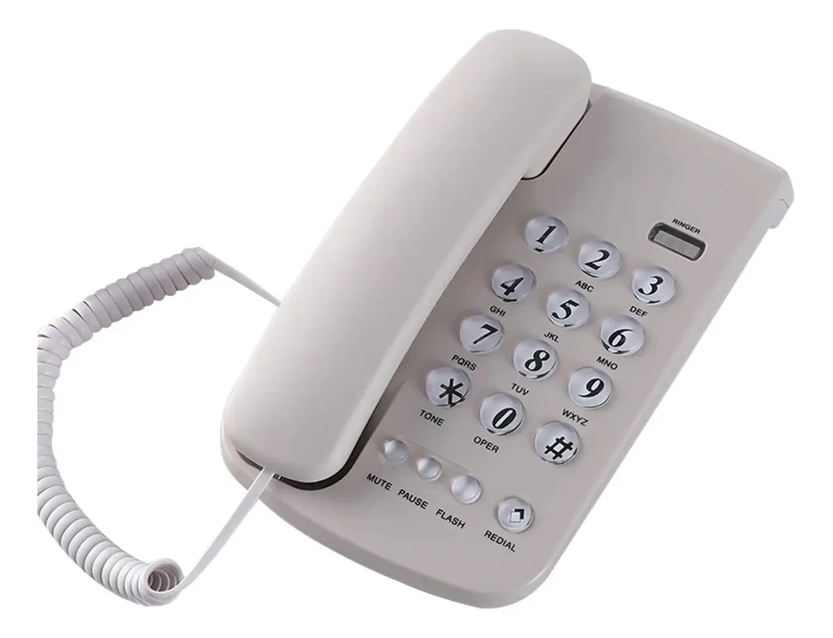 Bdcakeudg Telefones de Parede Para Linha Fixa - Telefones de Linha Fixa Para Casa, Som Claro no Ouvido, Telefone com Botões Grandes, Alcance Inigualável Para Sala de Estar, Escola, Casa(branco)