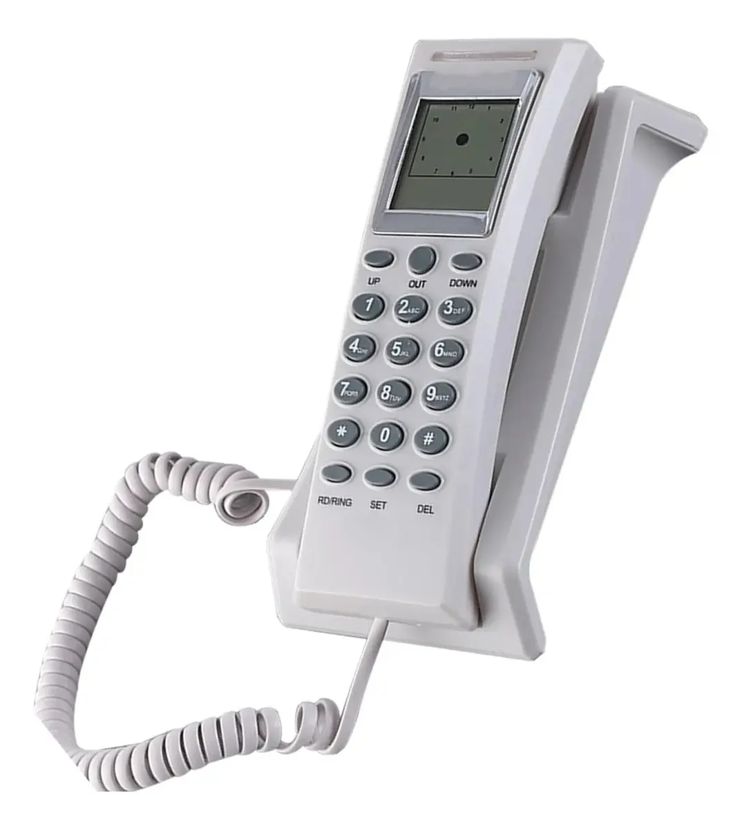 Bdcakeudg Telefones Fixos de Fácil Leitura com Tela de Alto Contraste, Identificador de Chamadas, Som Claro no Ouvido, Telefone de Mesa - Telefones de Parede para Telefones Fixos (white)