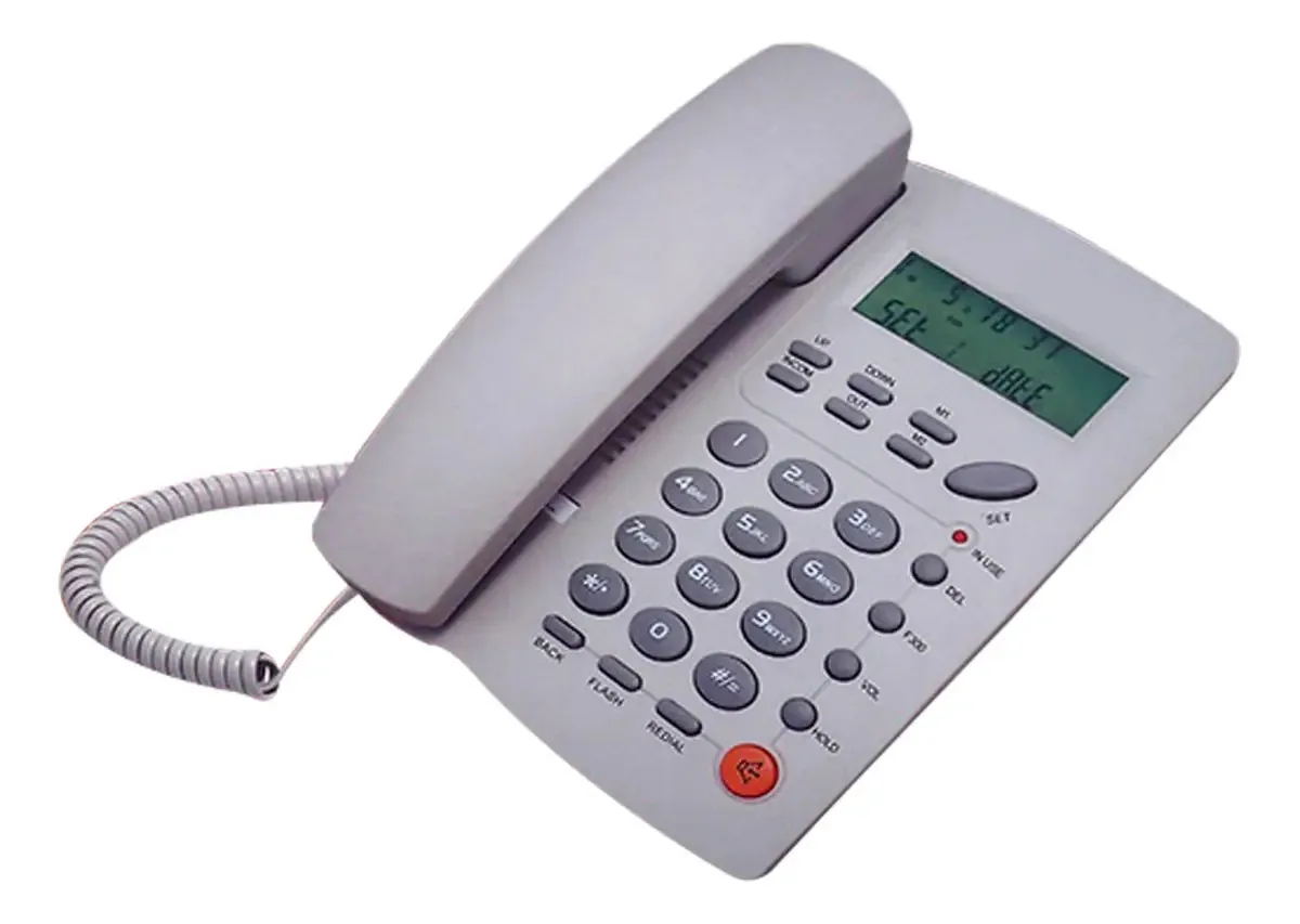 Telefone com identificador de chamadas - telefones fixos, telefones de parede com assistência de áudio Som nítido para telefones fixos, para hotéis, clubes, residências, escritórios (branco)