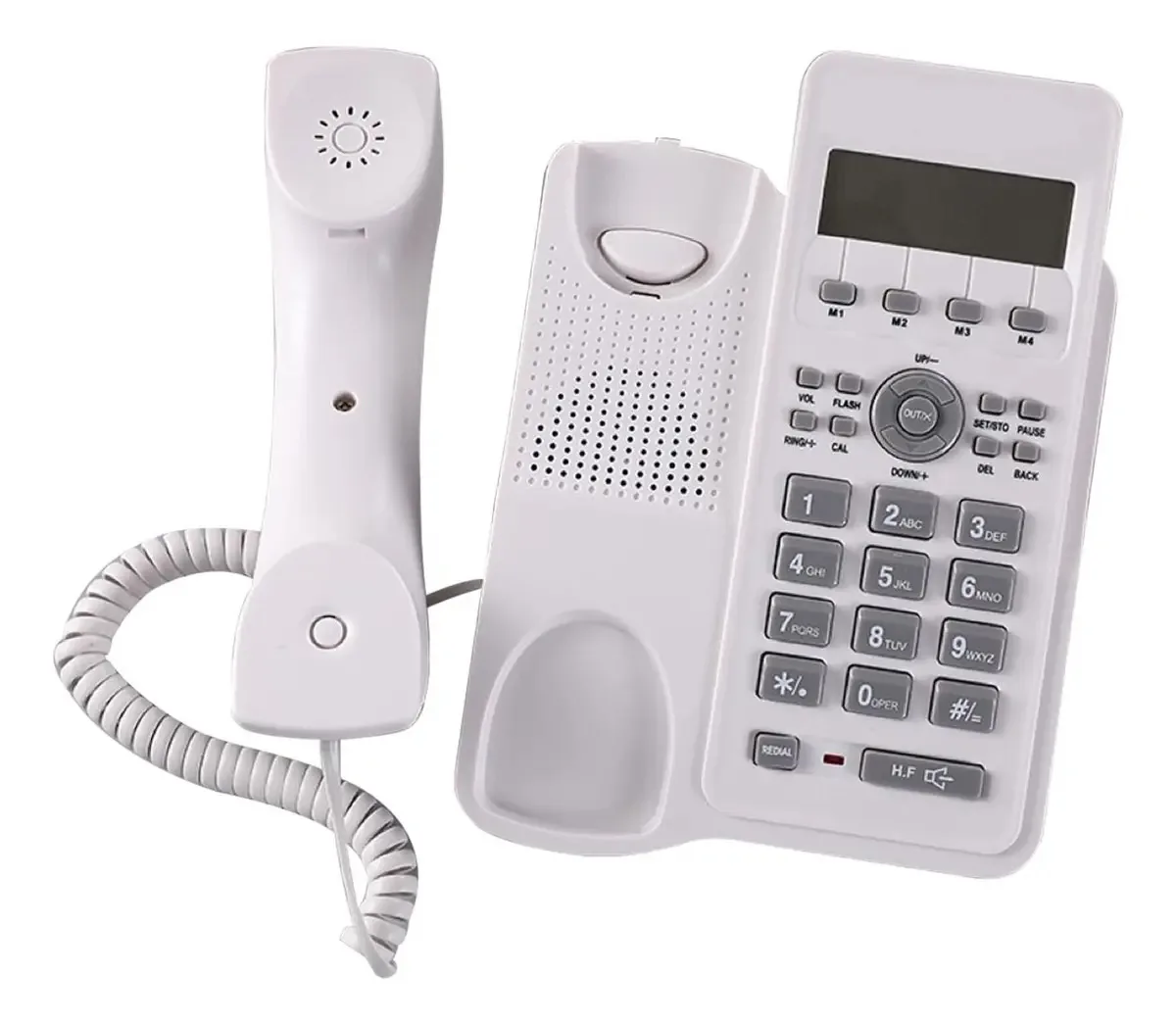 Bdcakeudg Telefones de Parede Para Telefones Fixos - Telefones Fixos, Telefone com Fio com Viva-Voz, Tela Iluminada, Telefone de Mesa, Para Sala de Estar, Escola, Casa, Escritório(branco)