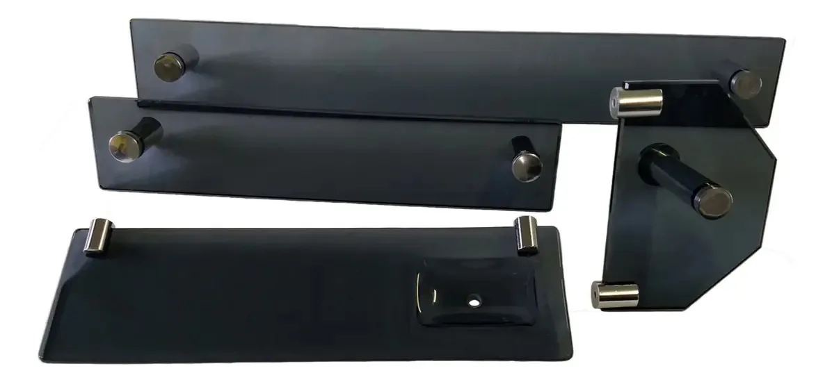 Kit Acessórios Para Banheiro Reto Max Vidro Fumê