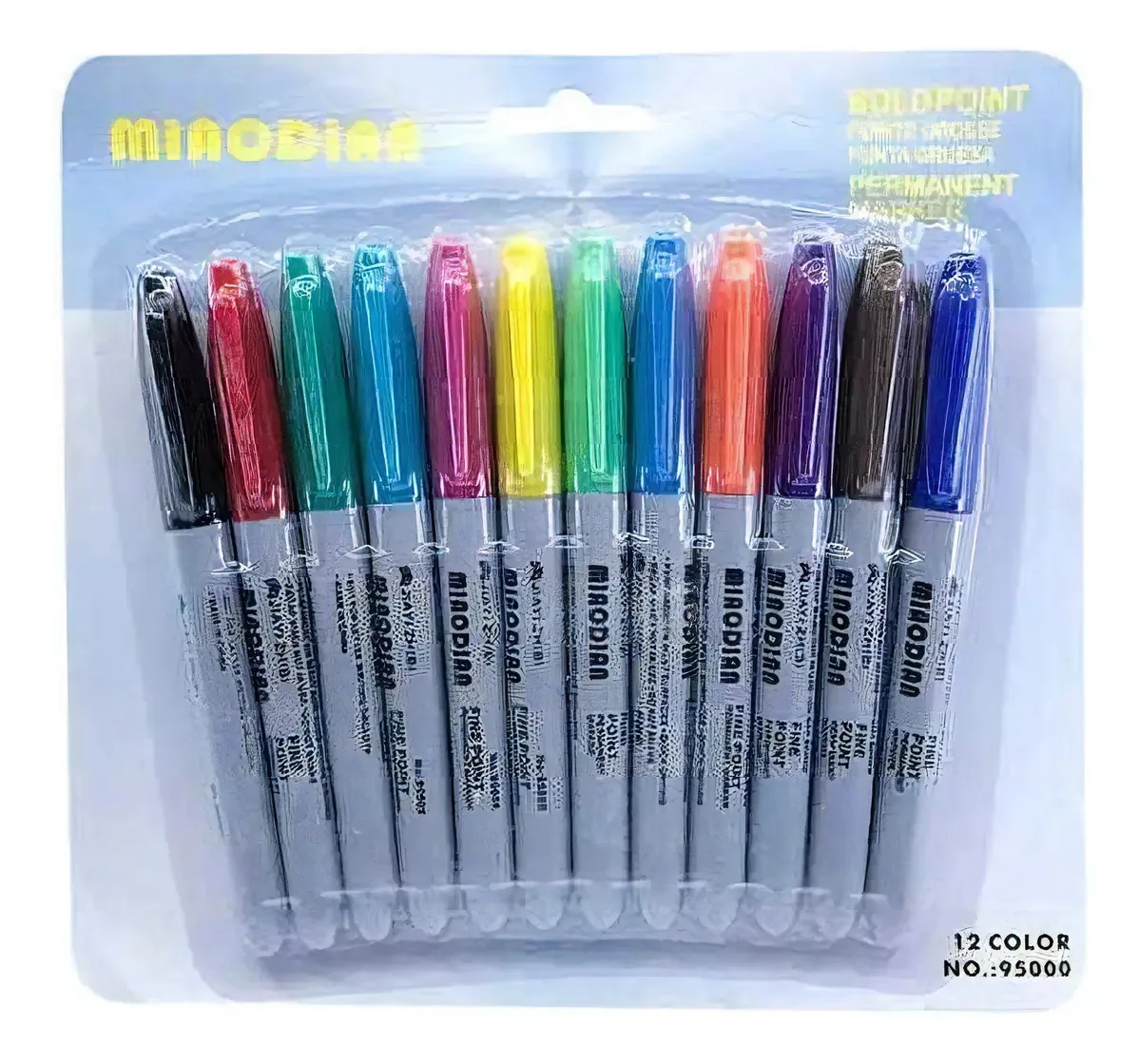 Pacote de 12 pontas coloridas de plumomes
