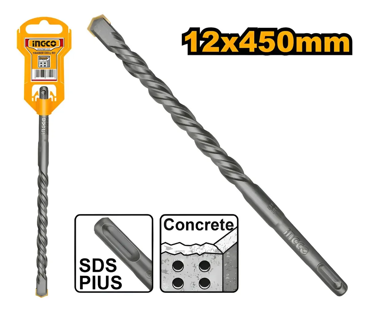Broca Sds Plus 12mm X 450mm Para Alvenaria Ingco