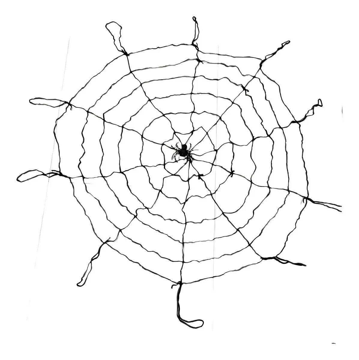 Teia Aranha Preto 1,00m Com Aranha Decoração Halloween