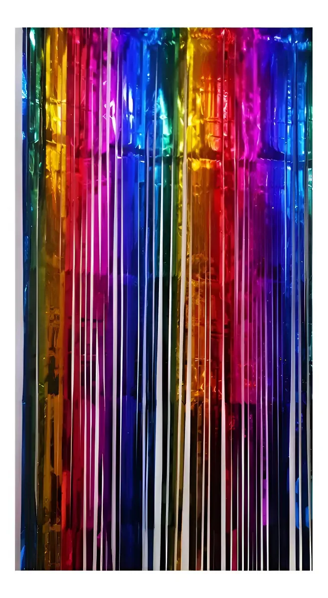 Cortina Metalizada 360 ONLINE Multicolor 2mx1m Festas e Eventos