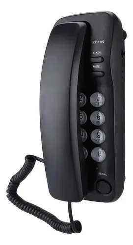 Mesa telefônica fixa Mesa de parede com fio Kx-t102 cor preta