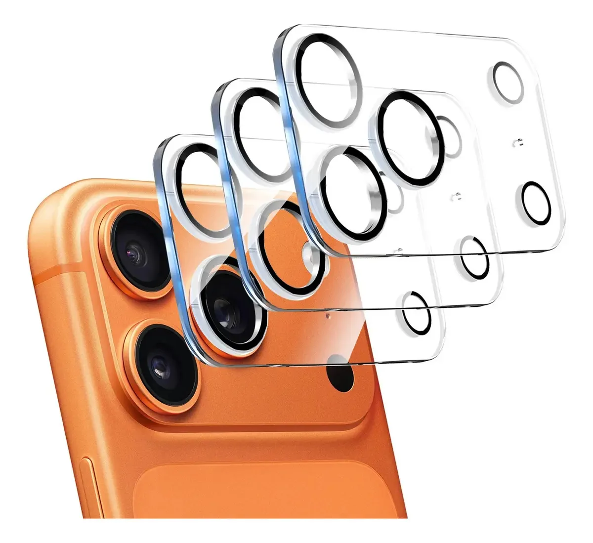 Protetor de câmera de 3 peças para iPhone 17 Pro Max Mica Glass Lens