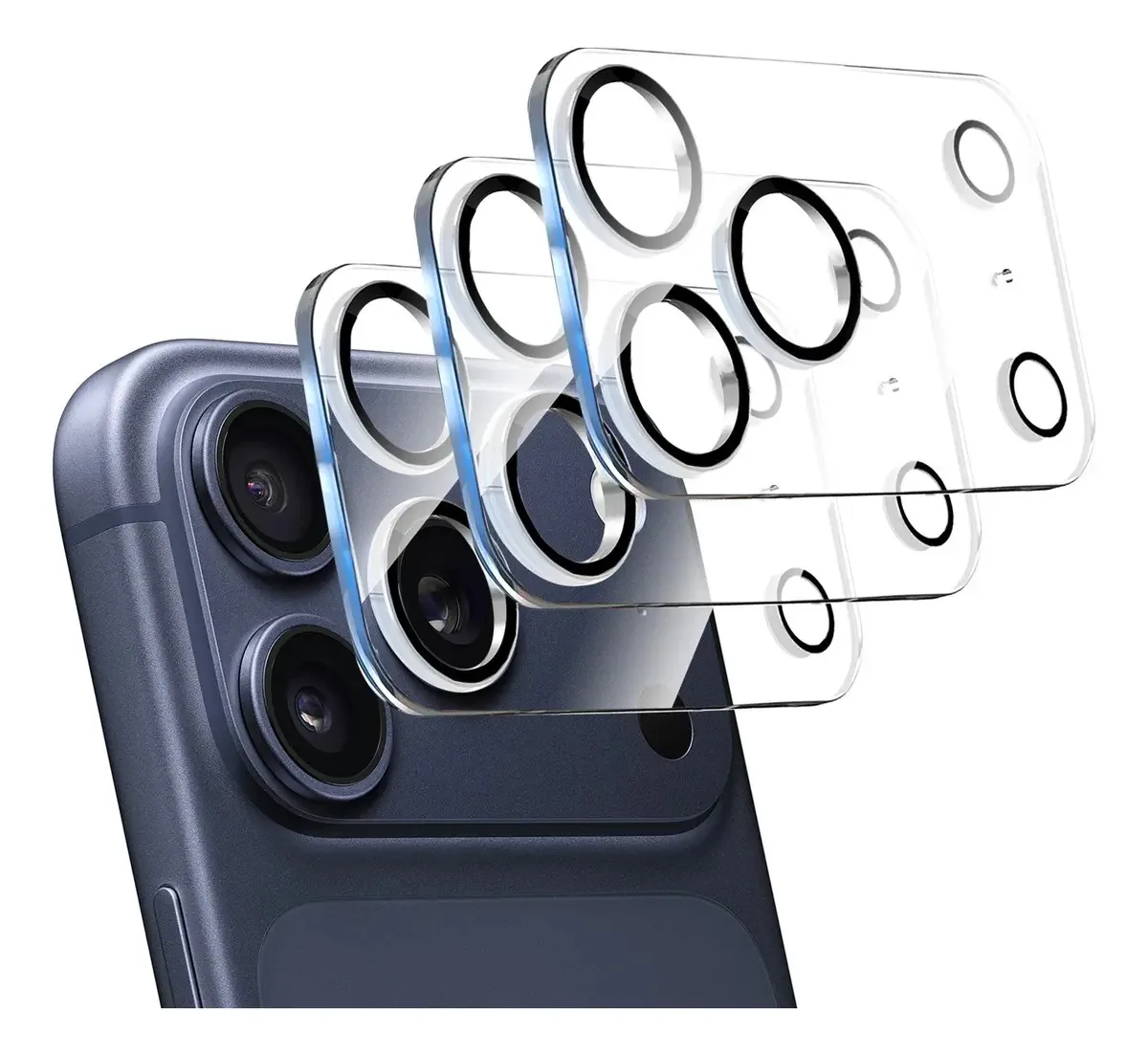 Protetor de câmera de 3 peças para lente de vidro iPhone 17 Pro